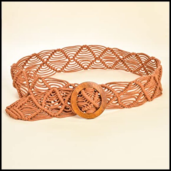 Hand Woven Wax Rope Braid Waist Belt Bohemian Style main image 4